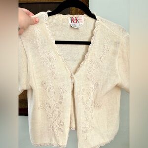 Vintage 90s embroidered short sleeve sweater